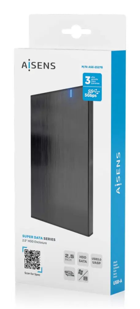AISENS ASE-2527B caja para disco duro externo Carcasa de disco duro/SSD 2.5" - detalle