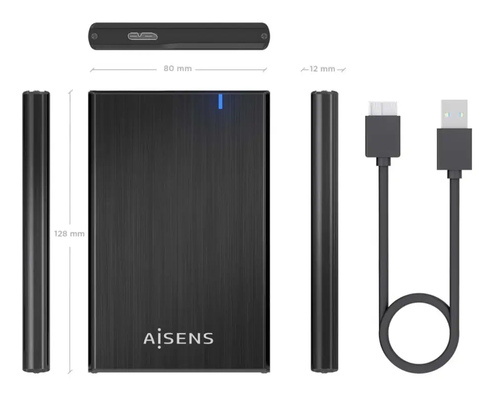 AISENS ASE-2528B caja para disco duro externo Carcasa de disco duro/SSD 2.5" - detalle