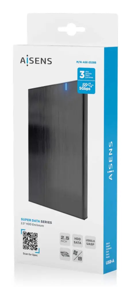 AISENS ASE-2528B caja para disco duro externo Carcasa de disco duro/SSD 2.5" - detalle