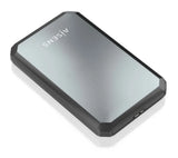 Carcasa para disco duro externo AISENS ASE-2529B en color negro y gris para discos SSD de 2.5 pulgadas, protección y almacenamiento portátil.