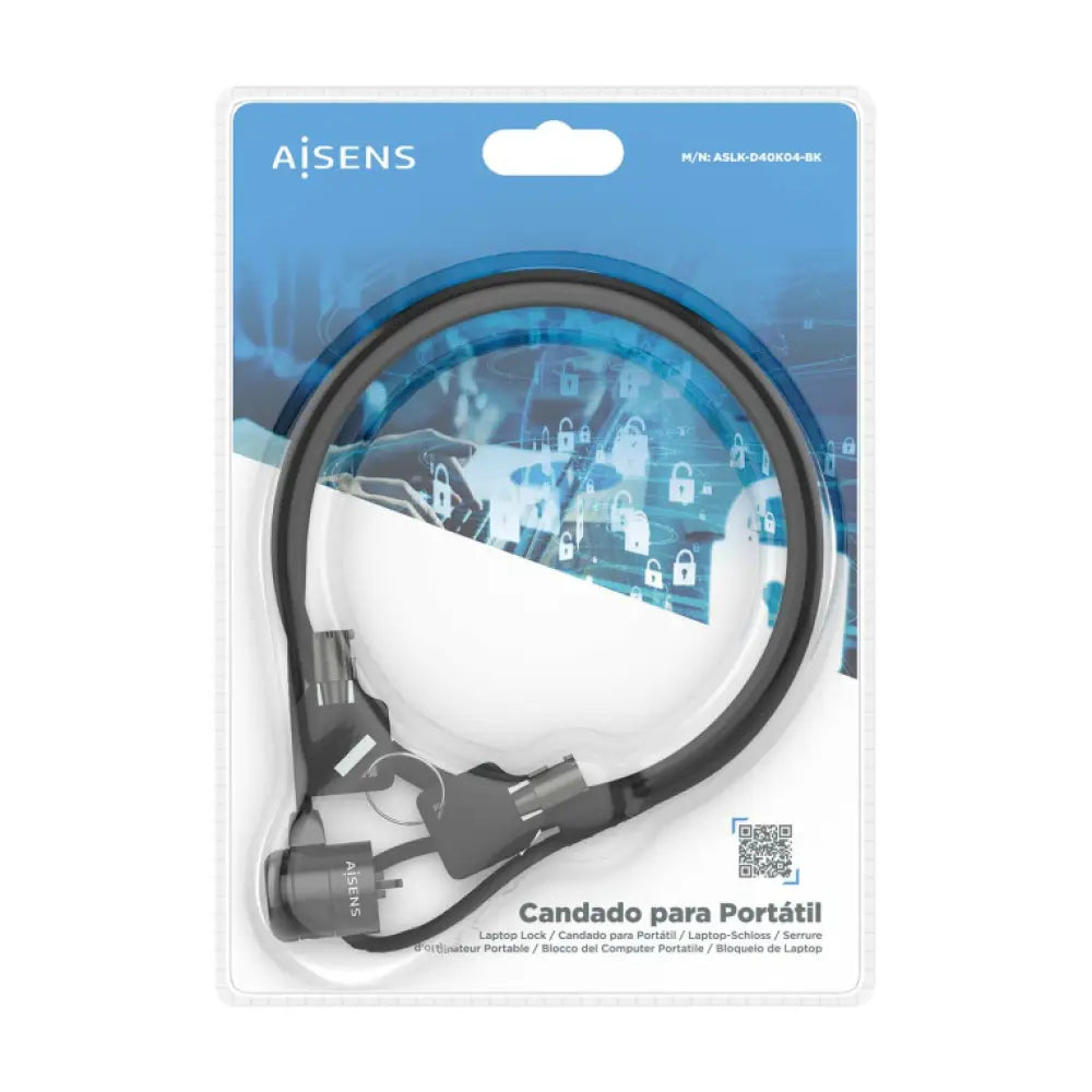 AISENS ASLK-D40K04-BK cable antirrobo Negro 1.5 m - detalle