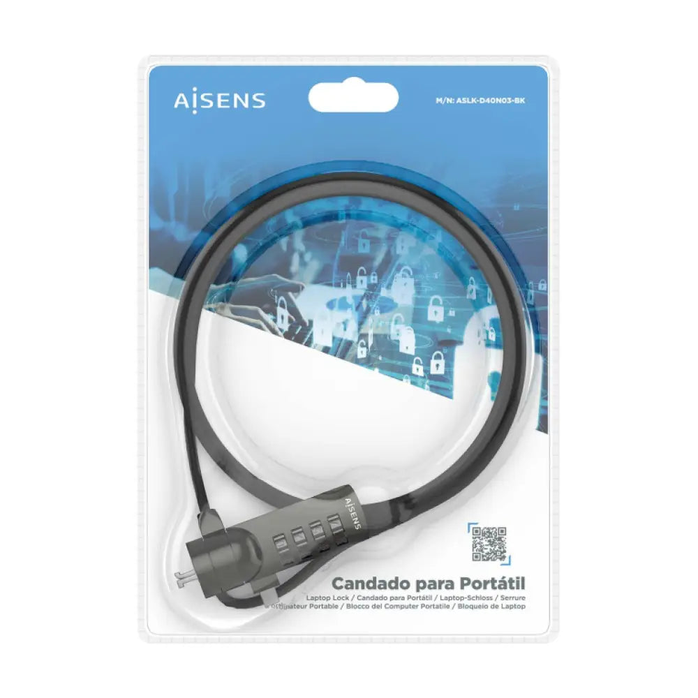 AISENS ASLK-D40N03-BK cable antirrobo Negro 1.5 m - detalle