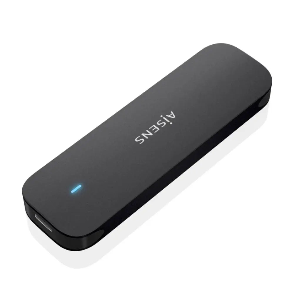 Carcasa negra AISENS ASM2-024B para disco duro externo o SSD, protección y conexión para unidades de estado sólido.