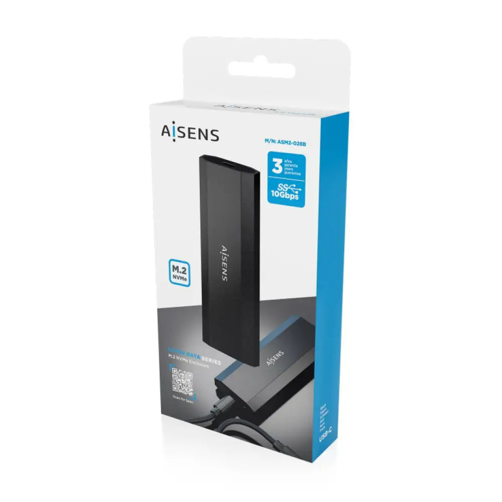 AISENS ASM2-028B caja para disco duro externo Caja externa para unidad de estado sólido (SSD) Negro - detalle