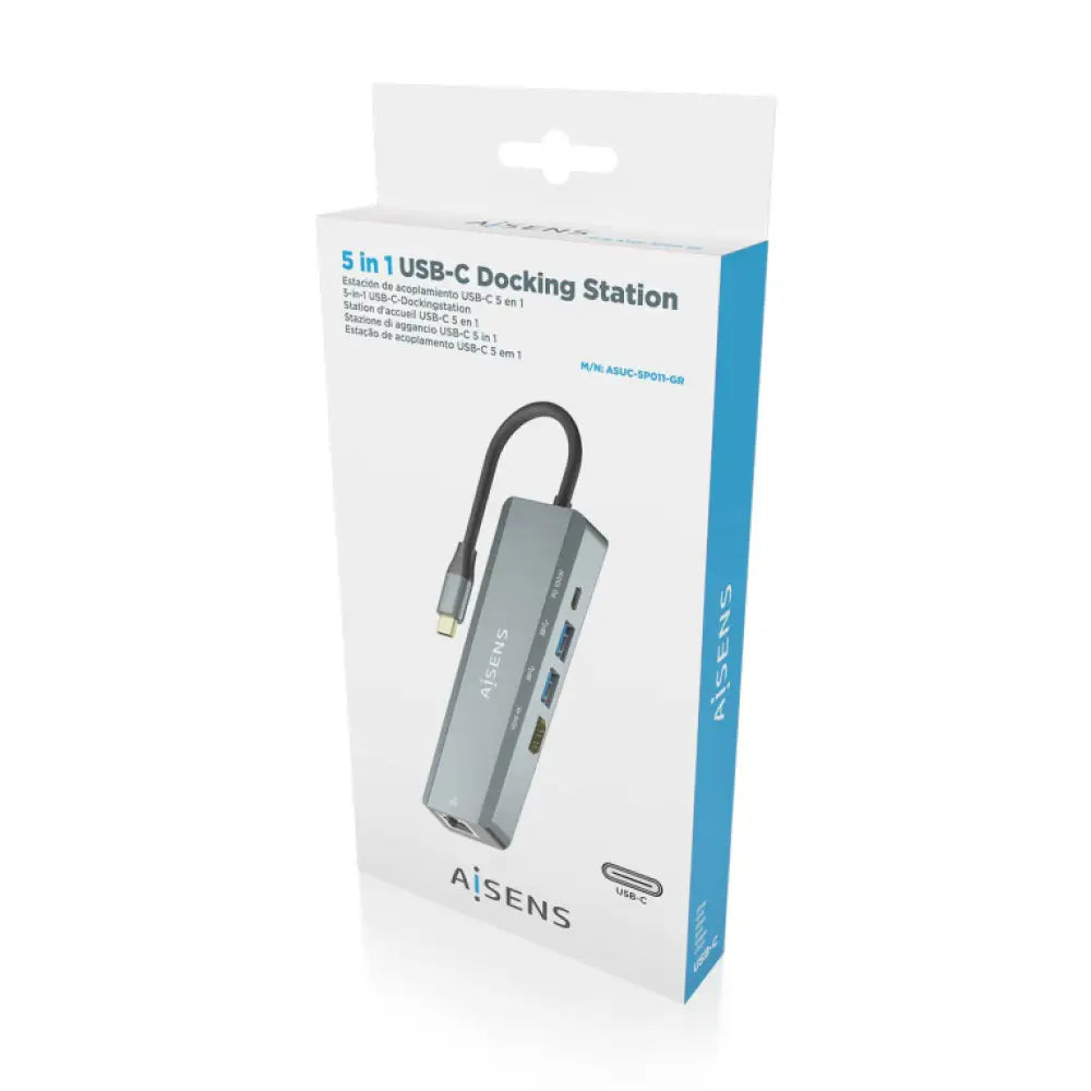 AISENS ASUC-5P011-GR base para portátil y replicador de puertos Alámbrico USB 3.2 Gen 1 (3.1 Gen 1) Type-C - detalle