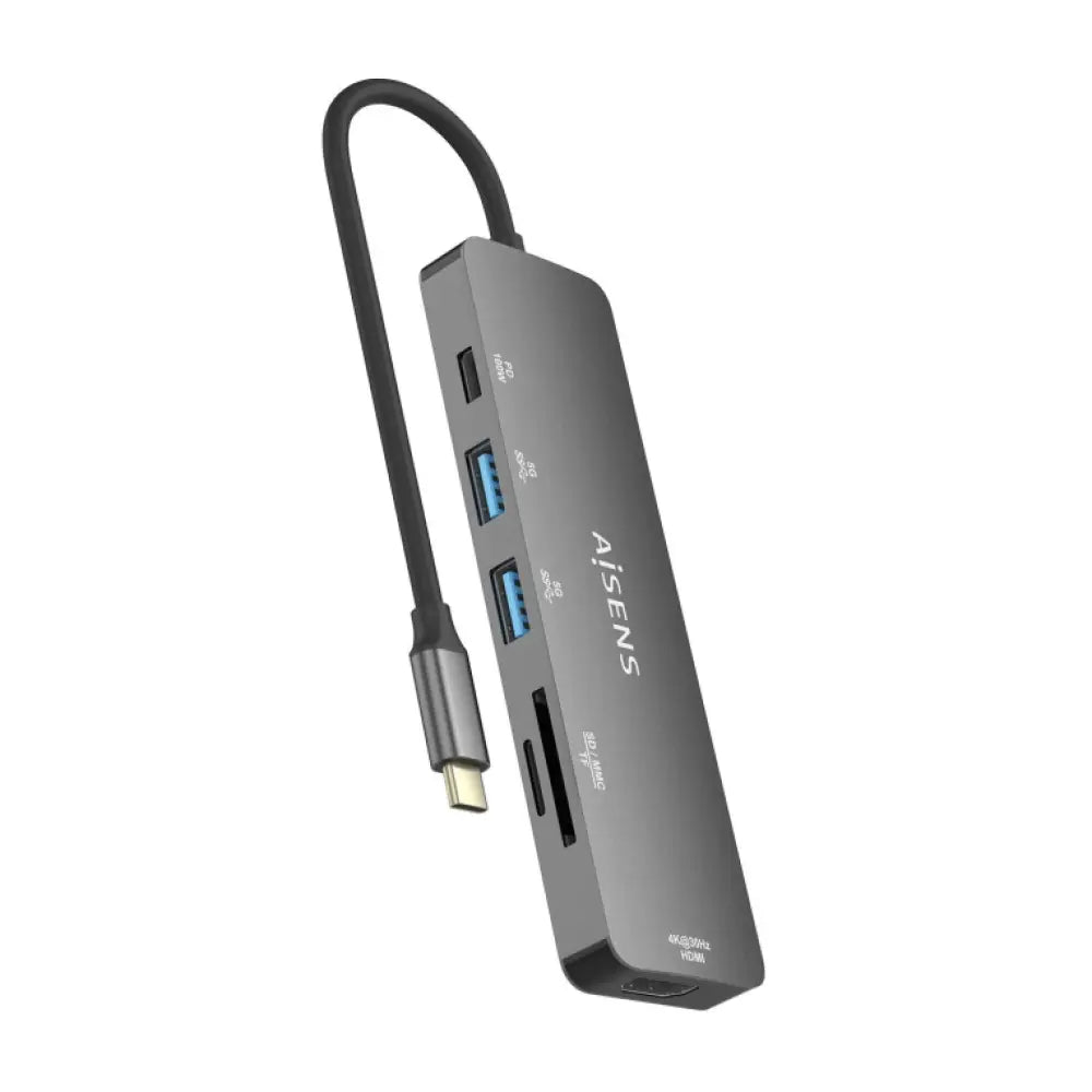 AISENS ASUC-6P016-GR base para portátil y replicador de puertos Alámbrico USB 3.2 Gen 1 (3.1 Gen 1) Type-C - detalle