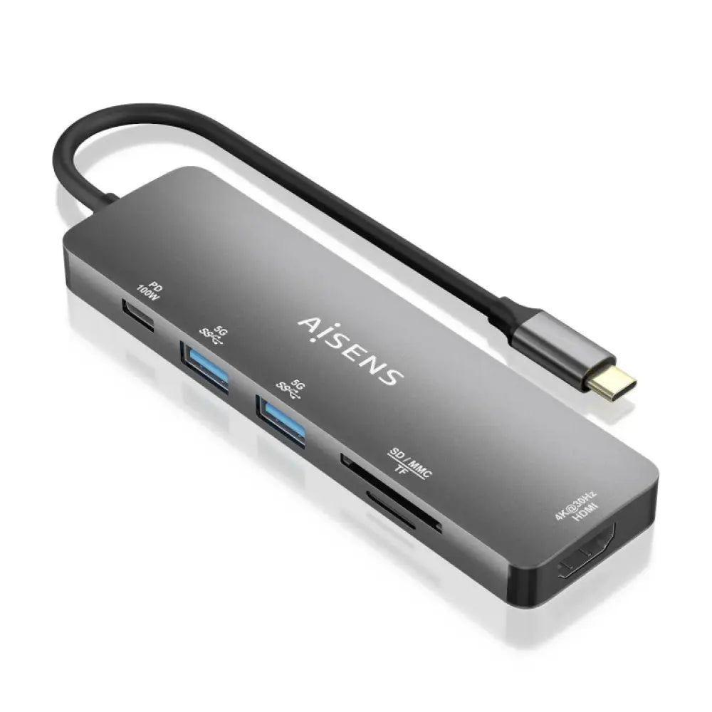 AISENS ASUC-6P016-GR base para portátil y replicador de puertos Alámbrico USB 3.2 Gen 1 (3.1 Gen 1) Type-C - detalle