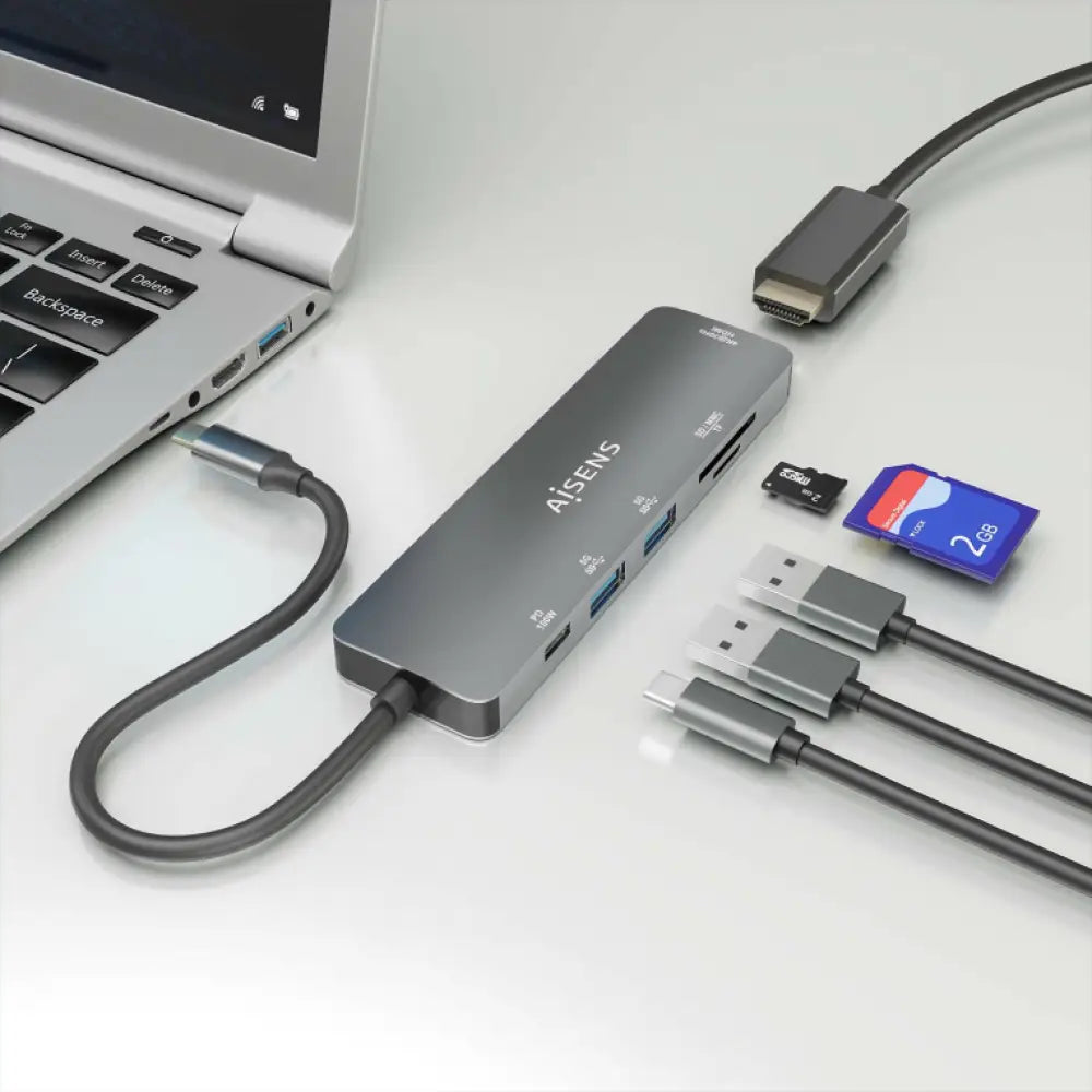 AISENS ASUC-6P016-GR base para portátil y replicador de puertos Alámbrico USB 3.2 Gen 1 (3.1 Gen 1) Type-C - detalle