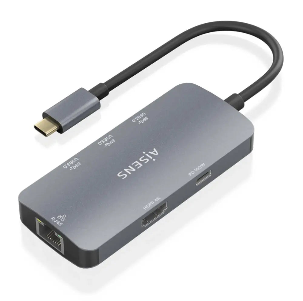 AISENS ASUC-6P019-GR base para portátil y replicador de puertos Alámbrico USB 3.2 Gen 1 (3.1 Gen 1) Type-C - detalle