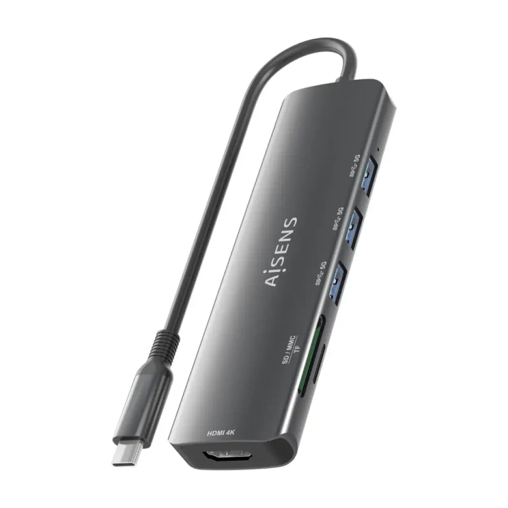 AISENS ASUC-6P024-GR base para portátil y replicador de puertos Alámbrico USB 3.2 Gen 1 (3.1 Gen 1) Type-C - detalle