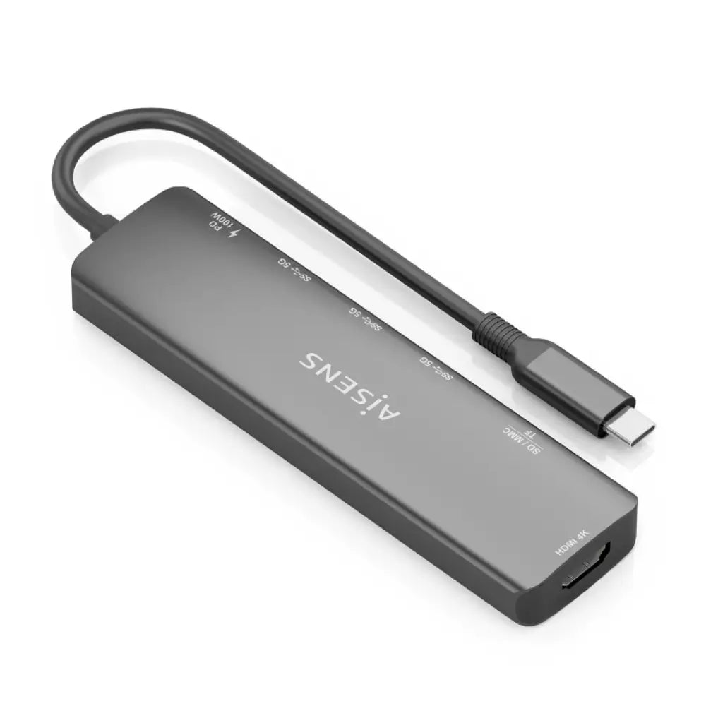AISENS ASUC-7P025-GR base para portátil y replicador de puertos Alámbrico USB 3.2 Gen 1 (3.1 Gen 1) Type-C - detalle