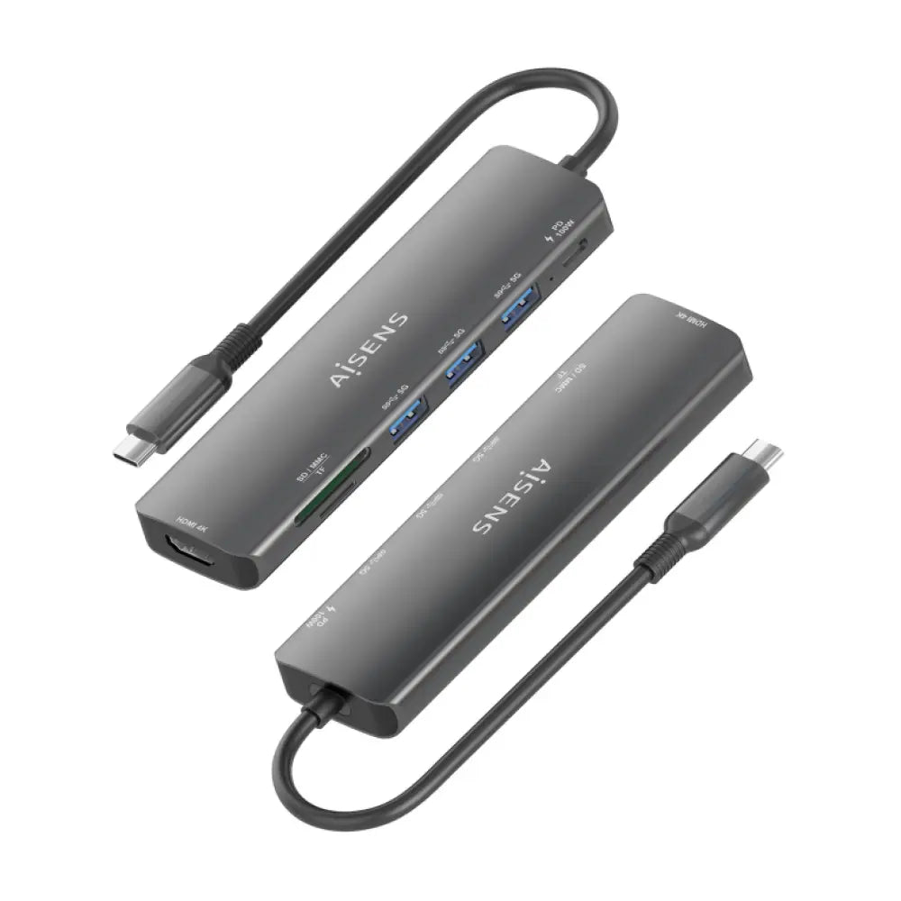 AISENS ASUC-7P025-GR base para portátil y replicador de puertos Alámbrico USB 3.2 Gen 1 (3.1 Gen 1) Type-C - detalle