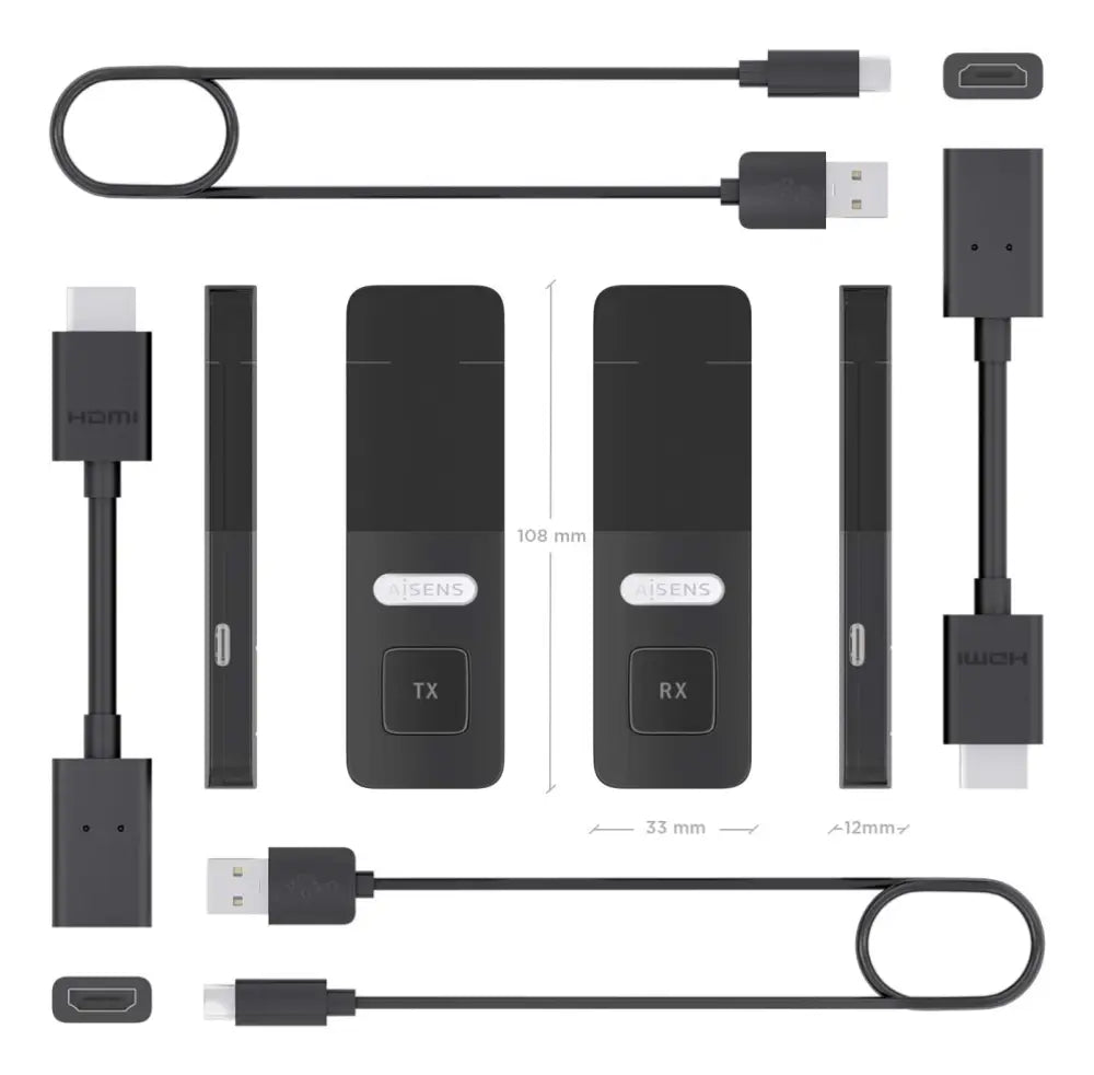 AISENS ASWL-H2K30M001-BK extensor audio/video Transmisor y receptor de señales AV - detalle