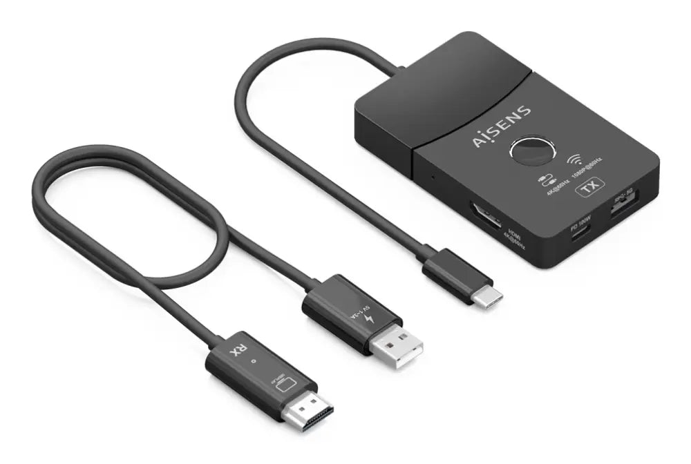 AISENS ASWL-H2KDC30M05-BK base para portátil y replicador de puertos Inalámbrico y alámbrico USB 3.2 Gen 1 (3.1 Gen 1) T