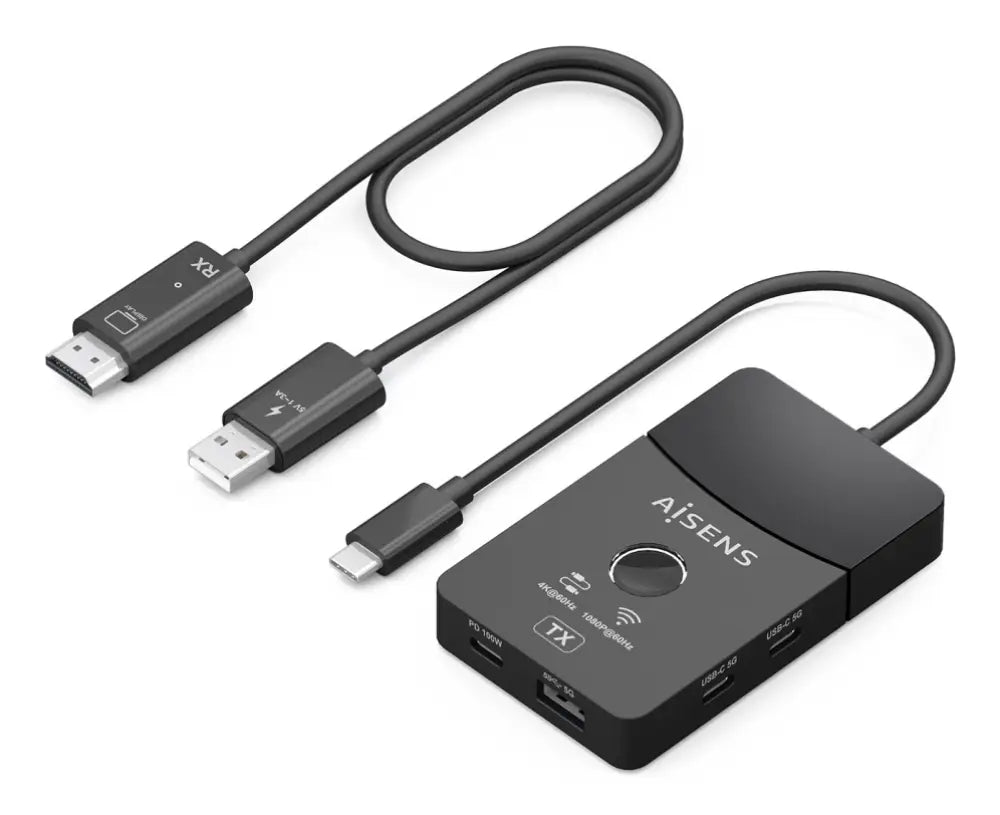 AISENS ASWL-H2KDC30M05-BK base para portátil y replicador de puertos Inalámbrico y alámbrico USB 3.2 Gen 1 (3.1 Gen 1) Type-C - detalle