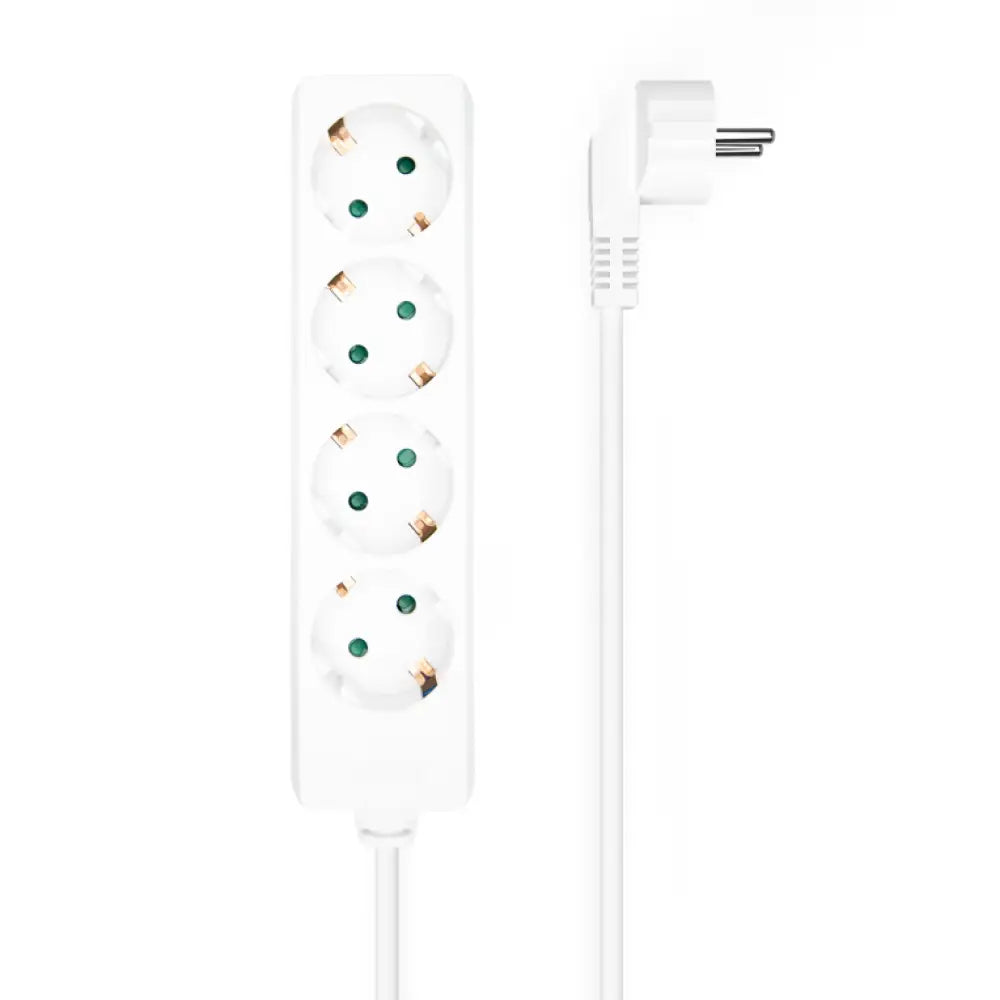 AISENS Base Multiple 4 Tomas Sin Interruptor Con Cable 3x1.5mm2. Blanco. 1.4m