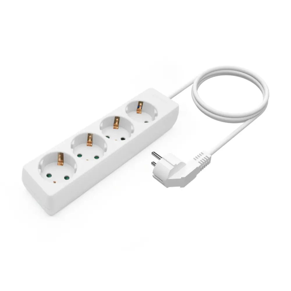 AISENS Base Multiple 4 Tomas Sin Interruptor Con Cable 3x1.5mm2. Blanco. 1.4m - detalle