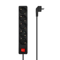AISENS Base Multiple 5 Tomas con Interruptor con Cable 3×1.5mm2. Negro. 1.4 m
