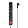 AISENS Base Multiple 6 Tomas Con Interruptor Con Cable 3x1.5mm2. Negro. 1.4m