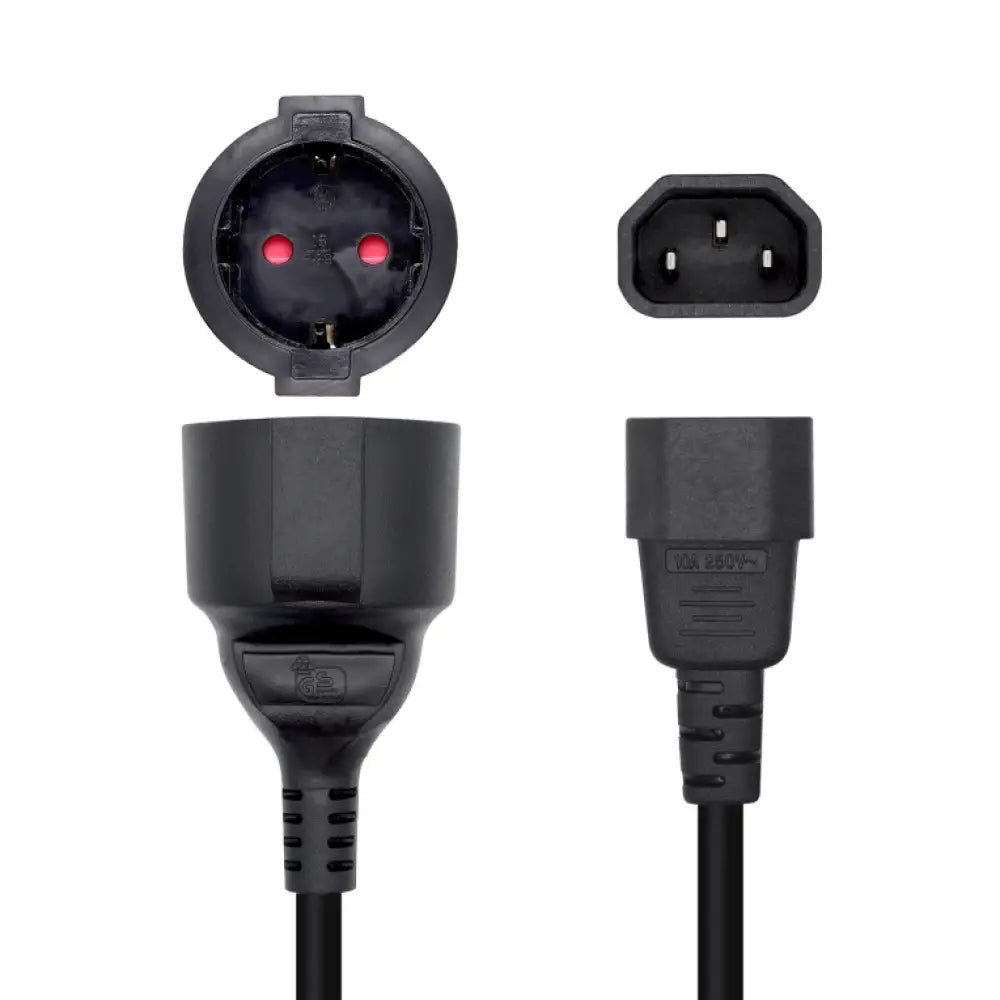 AISENS Cable Alimentación 16A. C14/M A CEE7/H. 25cm - detalle