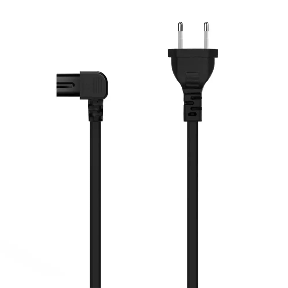 AISENS Cable Alimentación Acodado Forma 8. CEE7/16/M-C7/H. Negro. 3.0M - detalle