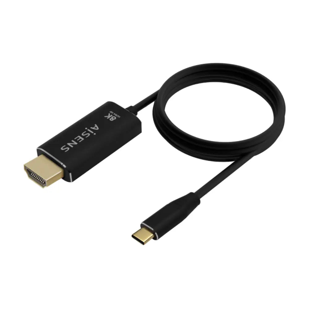 AISENS Cable Conversor Aluminio USB-C A HDMI 2.1 8k@60Hz. USB-C/M-HDMI/M. Negro. 2.0m - detalle