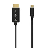 AISENS Cable Conversor Aluminio USB-C A HDMI 2.1 8k@60Hz. USB-C/M-HDMI/M. Negro. 1.0m