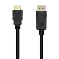 Cable adaptador AISENS DisplayPort a HDMI, negro, 3.0m, para conectar dispositivos de vídeo con entrada DisplayPort a salida HDMI.