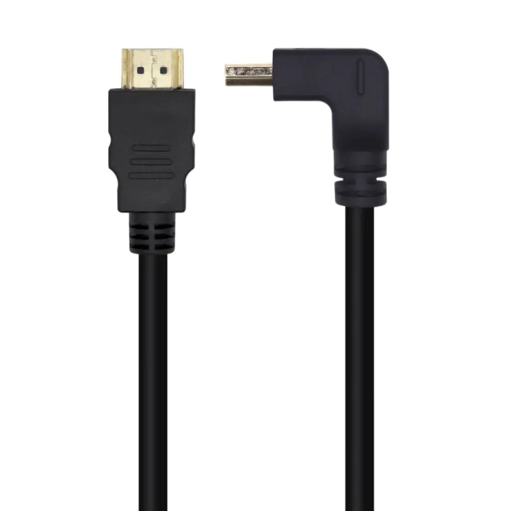 AISENS Cable HDMI V2.0 Acodado Premium Alta Velocidad / HEC 4K@60Hz 18Gbps. A/M-A/M. Negro. 1.0m