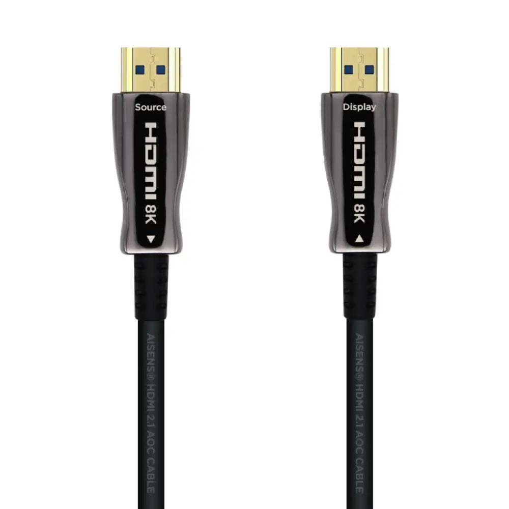 AISENS Cable HDMI V2.1 AOC Ultra Alta Velocidad / HEC 8k@60Hz 4k@120Hz 4:4:4 48Gbps. A/M-A/M. Negro. 10m - detalle