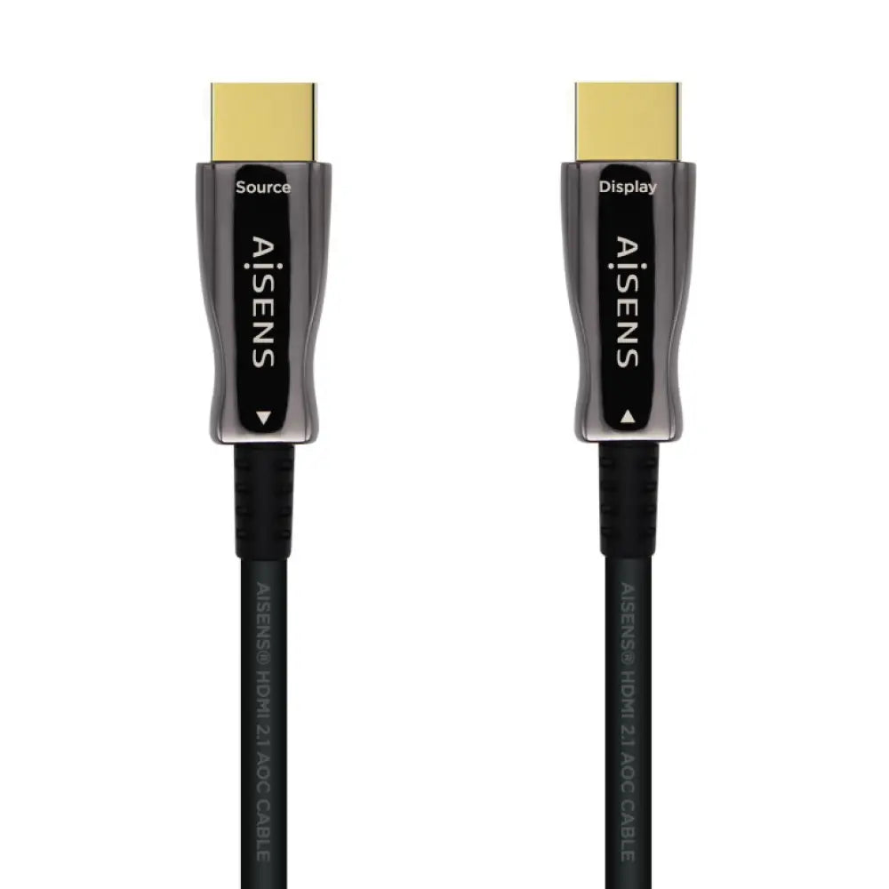 Cable HDMI AISENS V2.1 negro de 15m, ultra alta velocidad 8K@60Hz, 4K@120Hz, 48Gbps, compatible con A/M y A/M.