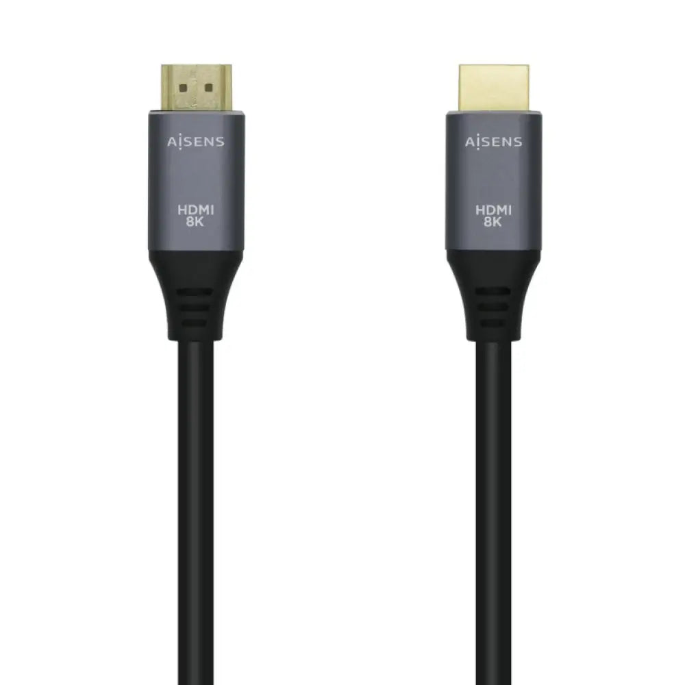 AISENS Cable HDMI V2.1 Ultra Alta Velocidad / HEC 8k@60Hz 48Gbps. A/M-A/M. Gris/Negro. 2.0m - detalle