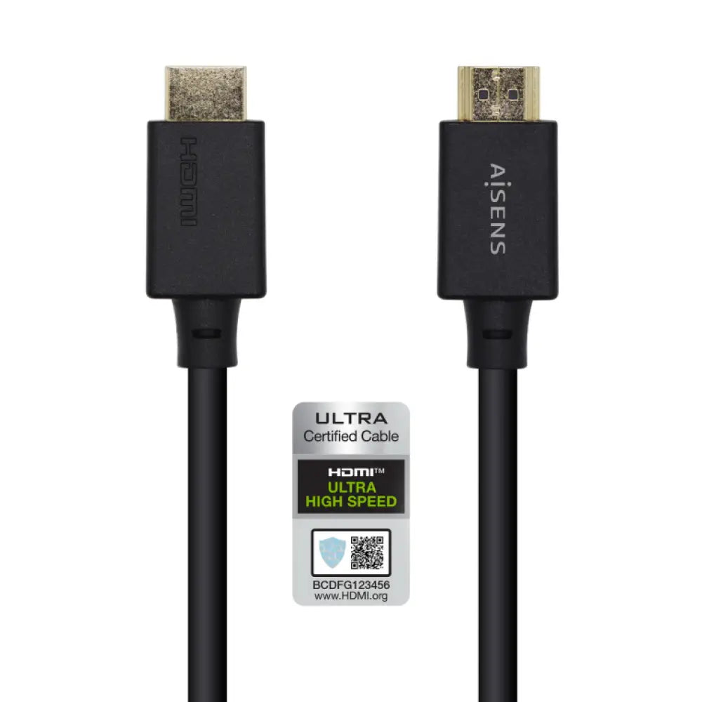 AISENS Cable HDMI V2.1 Ultra Alta Velocidad / HEC Certificado 8k@60Hz 48Gbps. A/M-A/M. Negro. 2.0m - detalle