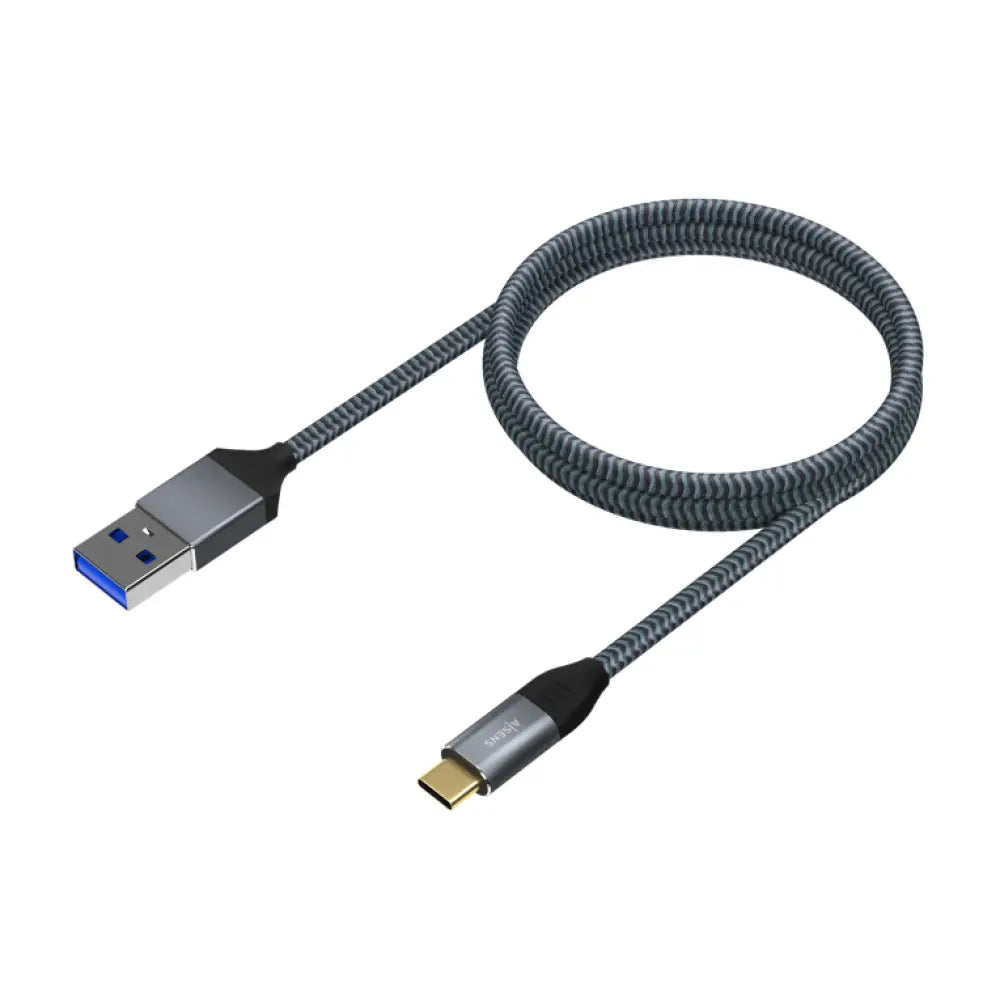 AISENS Cable USB 3.1 Gen2 Aluminio 10Gbps 3A. Tipo USB-C/M-A/M. Gris. 1.5M - detalle