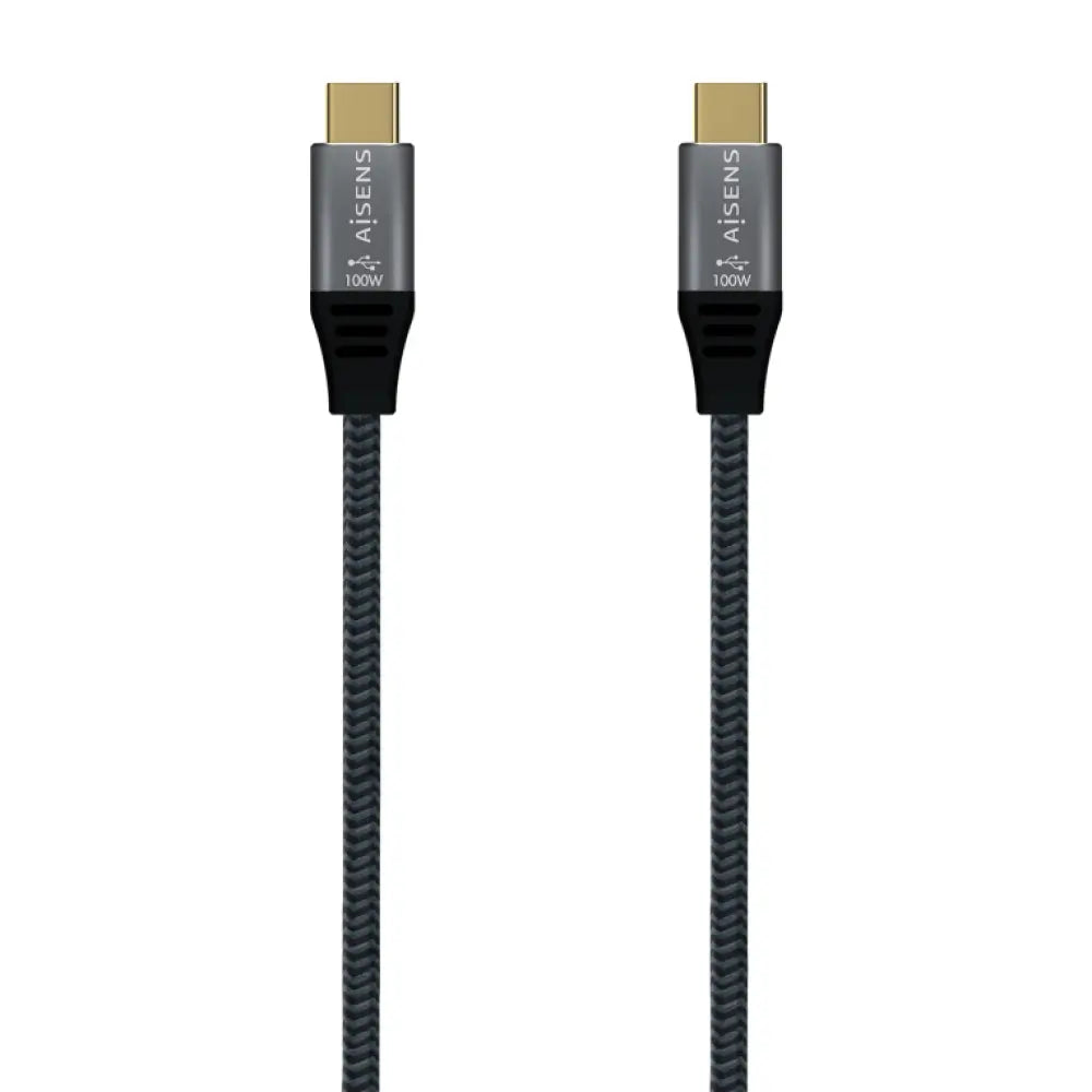 AISENS Cable USB 3.2 Gen2X2 Aluminio 20Gbps 5A 100W E-Mark. Tipo USB-C/M-USB-C/M. Gris. 2.0M