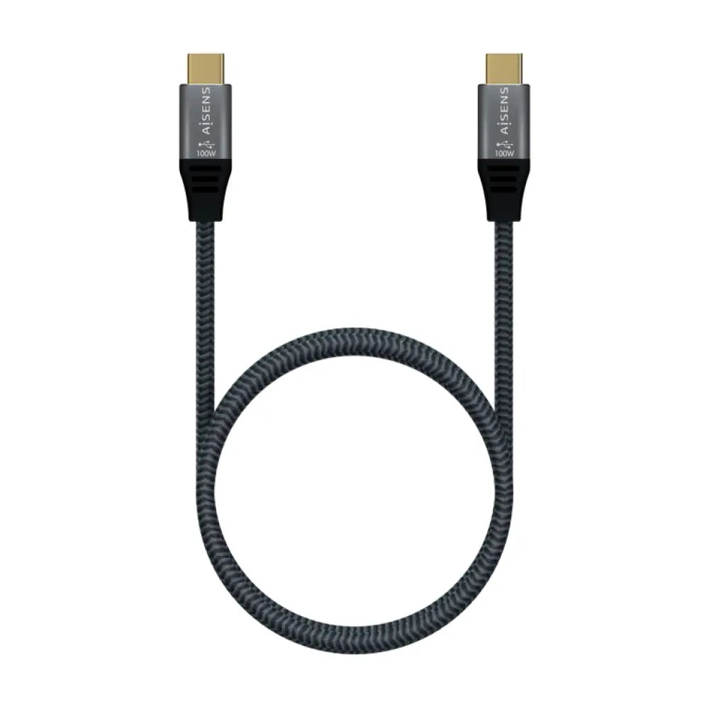 AISENS Cable USB 3.2 Gen2x2 Aluminio 20Gbps 8K@30Hz 5A 100W E-Mark. Tipo USB-C/M-USB-C/M. Gris. 1.0 m - detalle