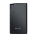 Carcasa externa AISENS para disco duro de 2.5" SATA de 9.5mm, compatible con USB 3.0 y USB 3.1 Gen1, en color negro
