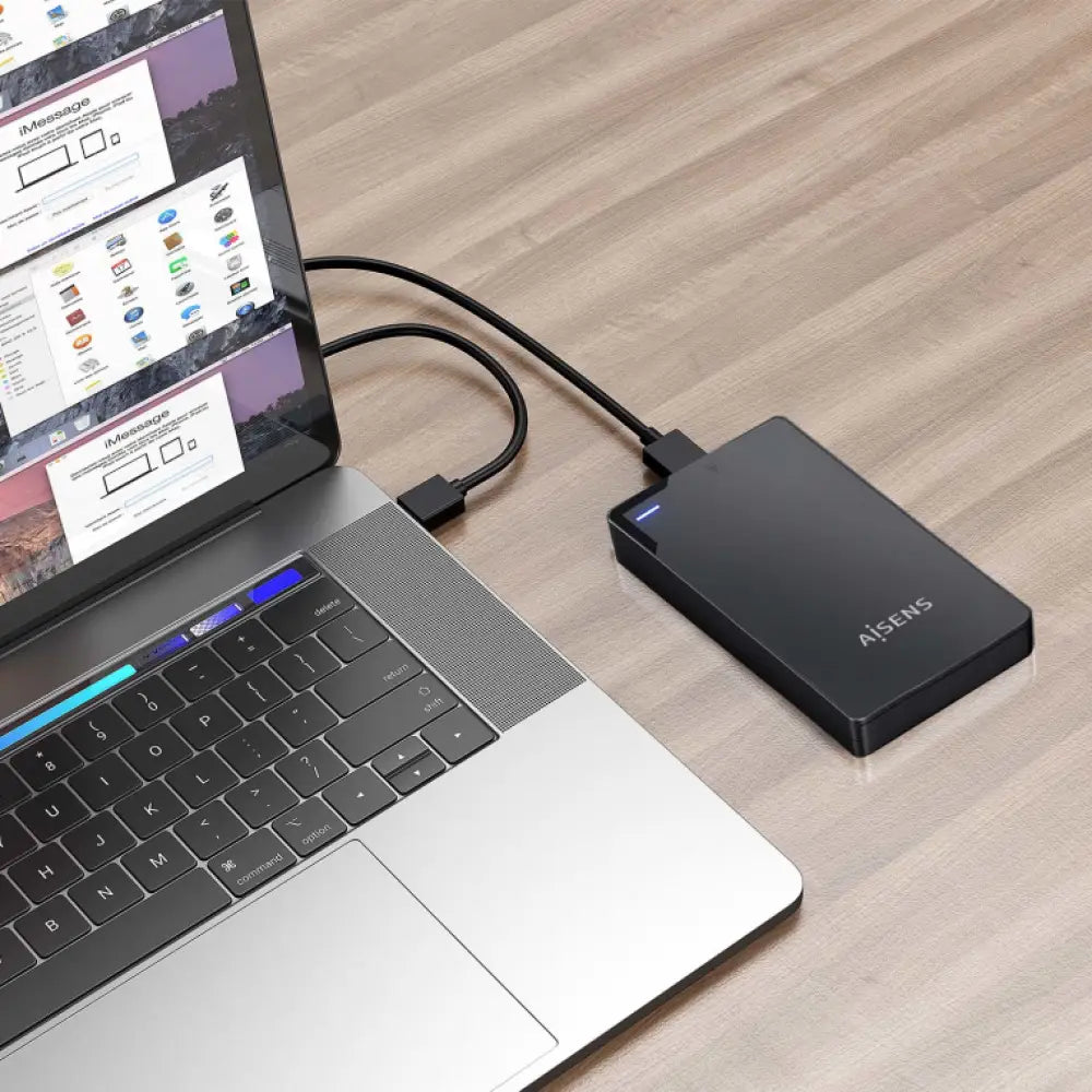 Carcasa externa AISENS para disco duro de 2.5 pulgadas SATA a USB 3.0, negra y resistente, compatible con USB 3.1 Gen1.