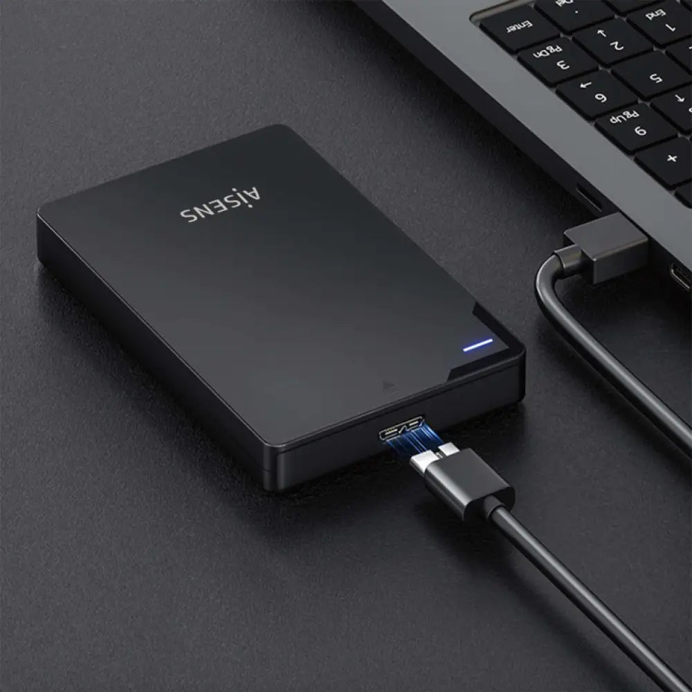 Carcasa externa para disco duro SATA de 2.5 pulgadas AISENS, compatible con USB 3.0 y USB 3.1 Gen1, color negro.