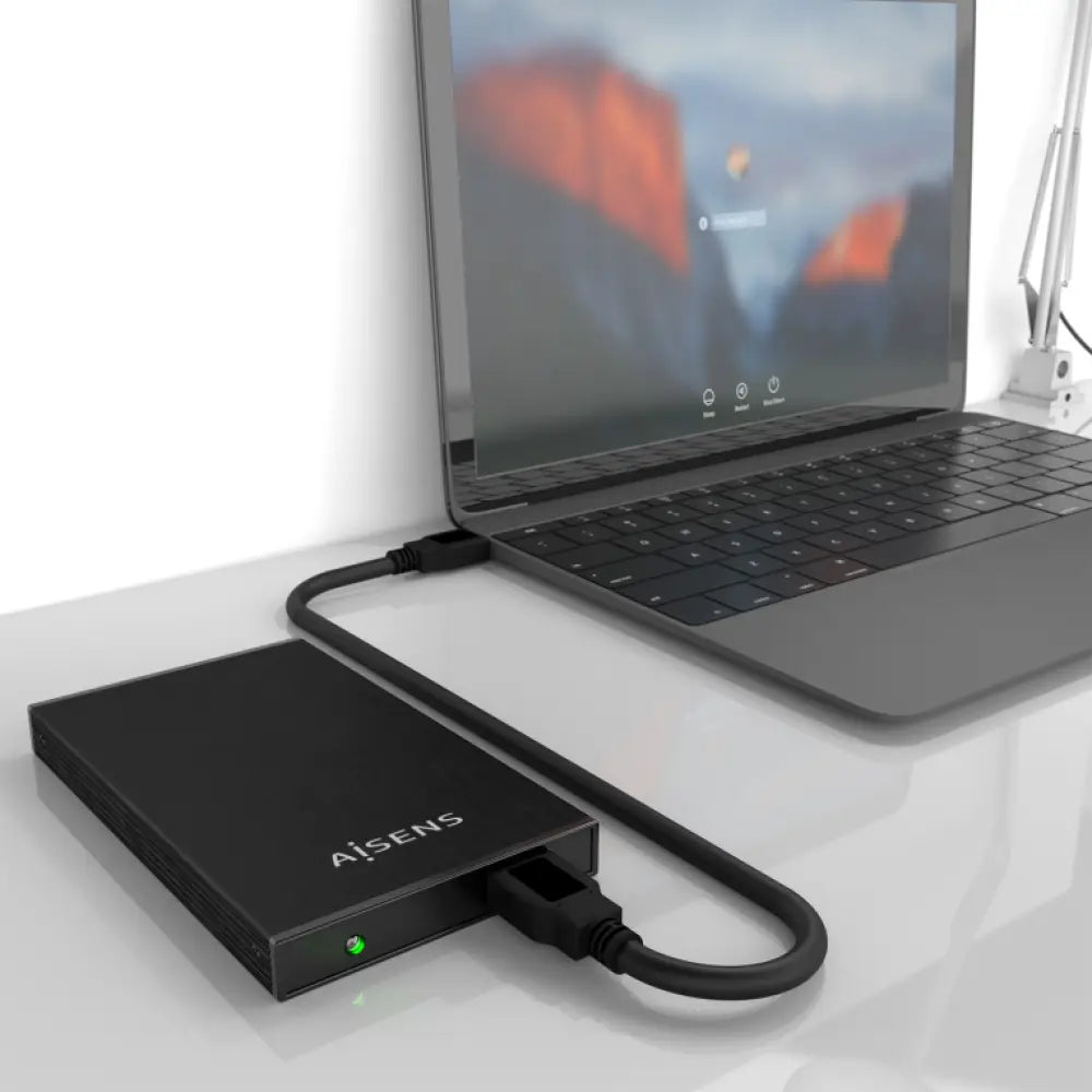 AISENS Caja Externa 2.5? ASE-2523B 9.5MM SATA a USB 3.0/USB3.1 GEN1. Negra - detalle