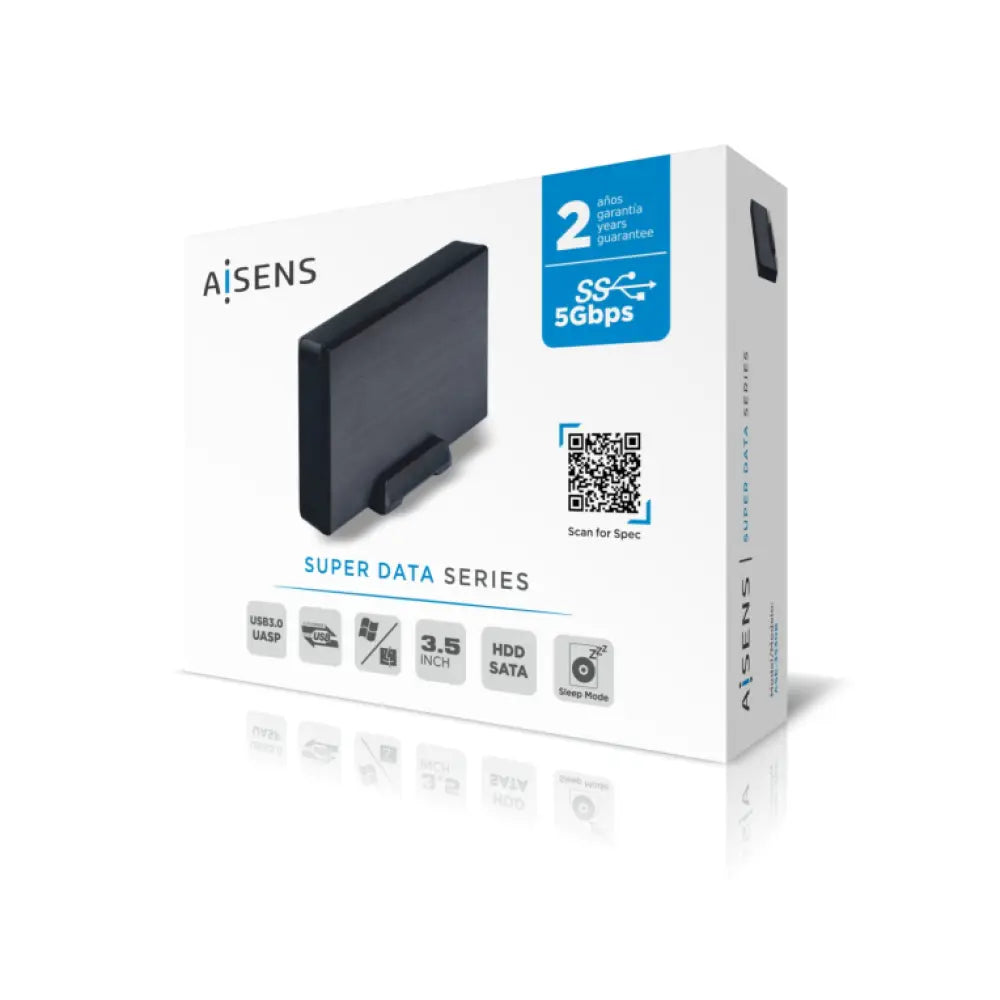 AISENS Caja externa 3.5" ASE-3530B SATA a USB 3.0/USB 3.1 Gen1. Negra - detalle