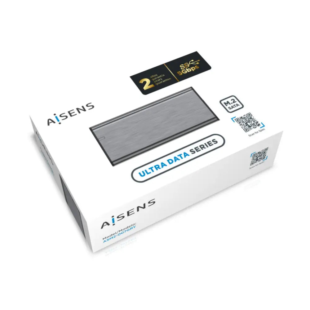 Carcasa externa AISENS para SSD M.2 NGFF en color gris, con conexión USB 3.1 Gen 1 para discos SATA.