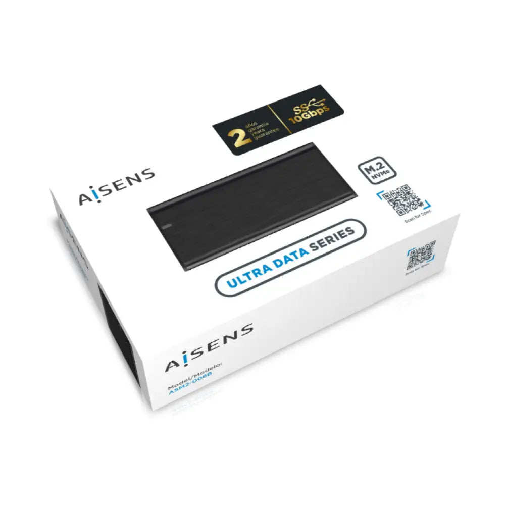 Carcasa externa AISENS para M.2 NVMe NGFF, compatible con USB 3.2 Gen 2, color negra, para almacenamiento externo.