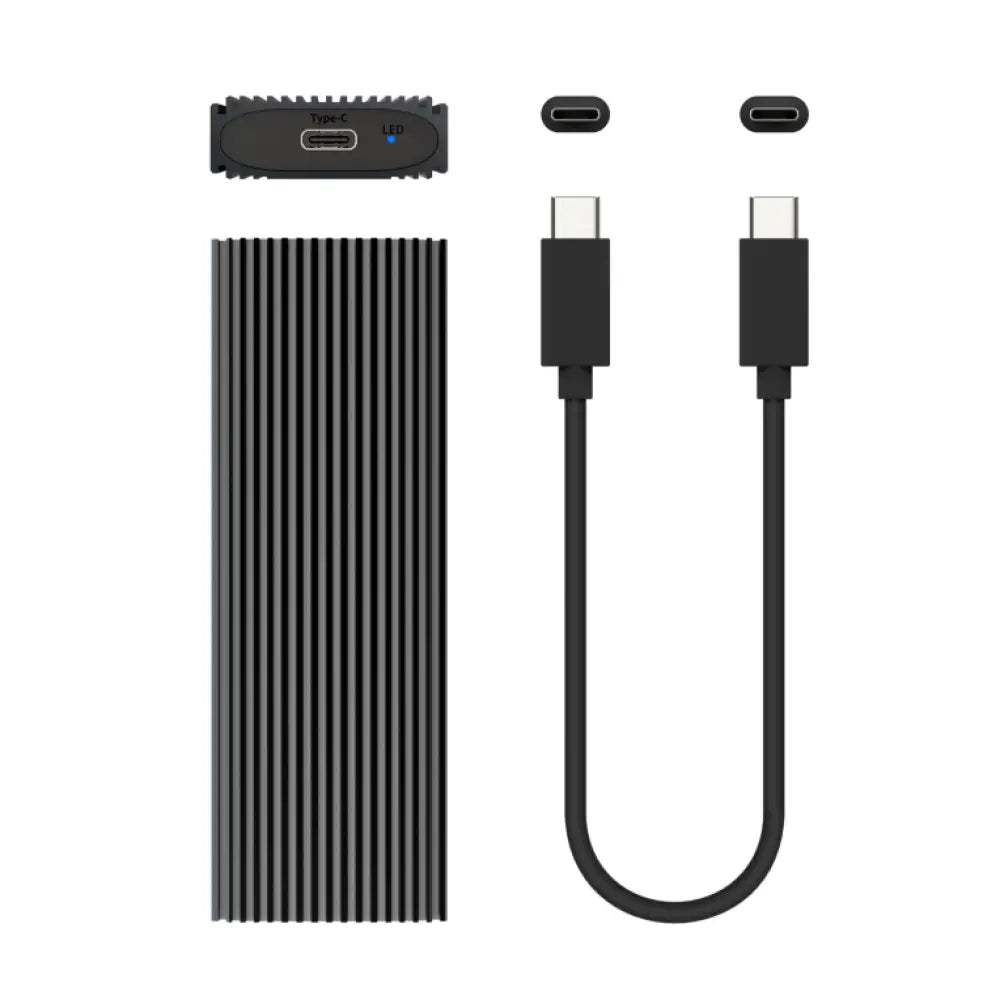Carcasa externa AISENS para SSD M.2 NVMe NGFF en gris, compatible con USB 3.2 Gen 2 para almacenamiento portátil.