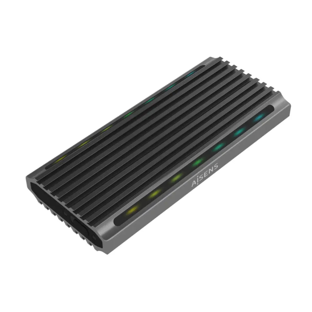 AISENS Caja Externa M.2 RGB Gaming ASM2-RGB011GR SATA/NVMe A USB3.1 Gen2. Gris
