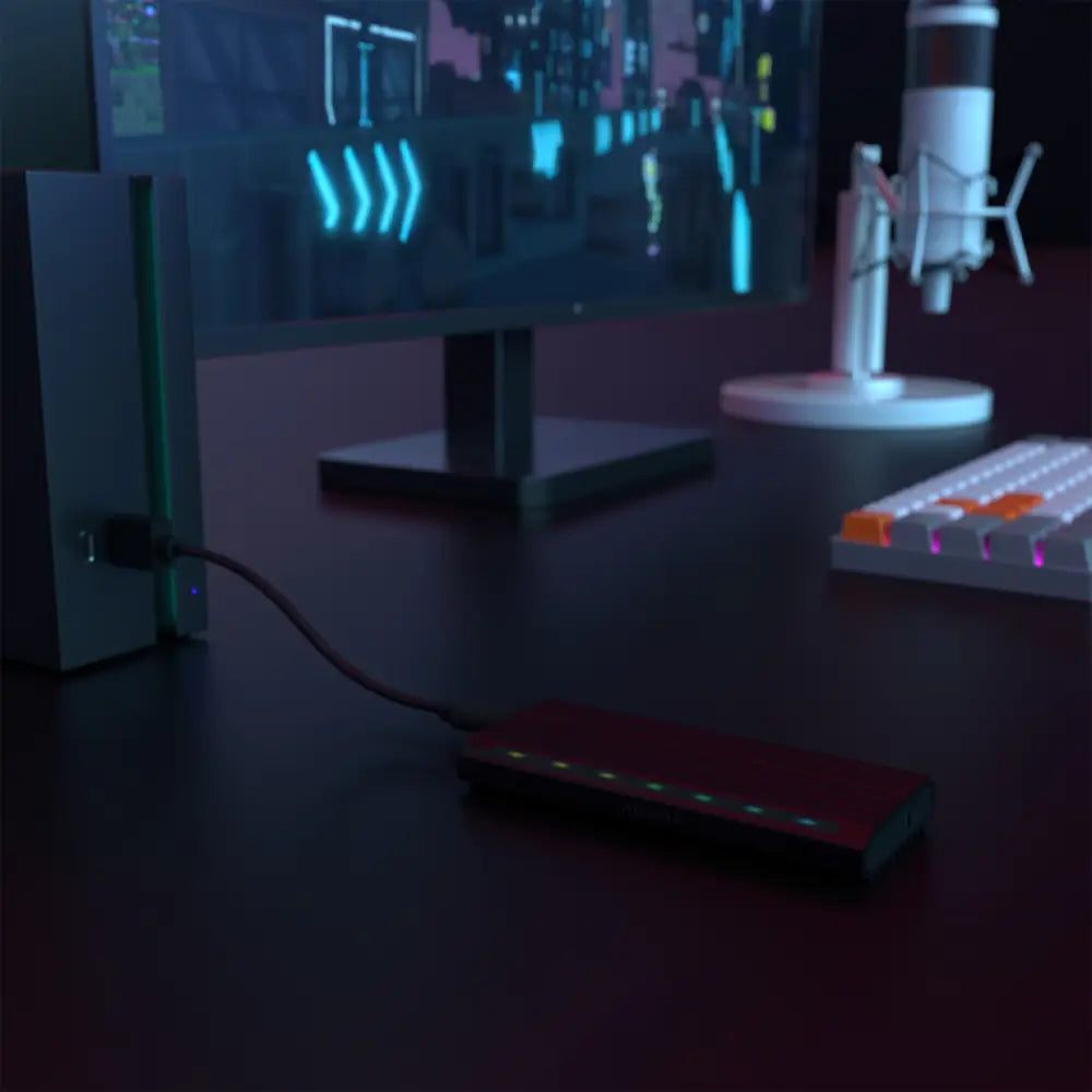 AISENS Caja Externa M.2 RGB Gaming ASM2-RGB012B SATA/NVMe A USB3.1 Gen2. Negra - detalle