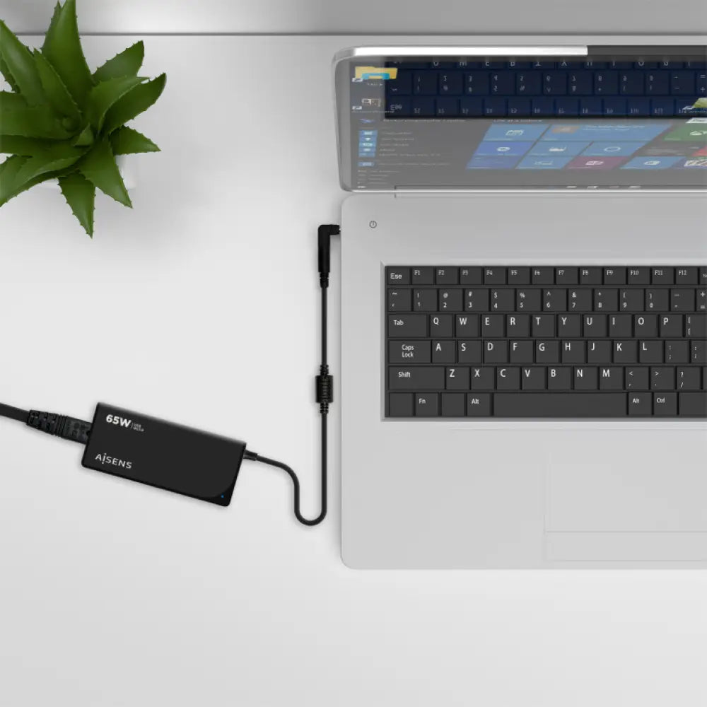 AISENS Cargador 65 W Automatico Universal Multitension Para Portatil Con 9 Conectores + USB-A QC.3.0 - detalle