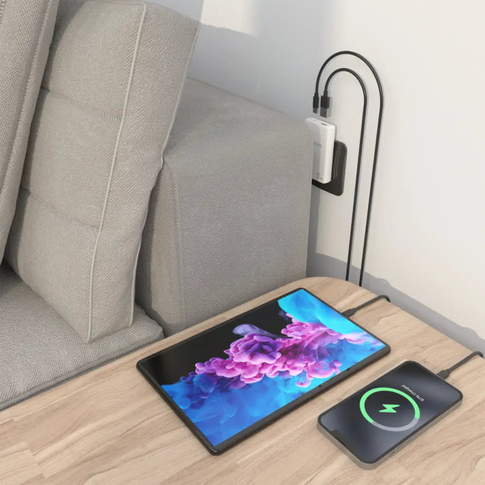 AISENS Cargador De Pared GaN Ultra Delgado 65W. 1xUSB-C PD3.0 QC4.0. 1xUSB-A QC3.0. Blanco - detalle