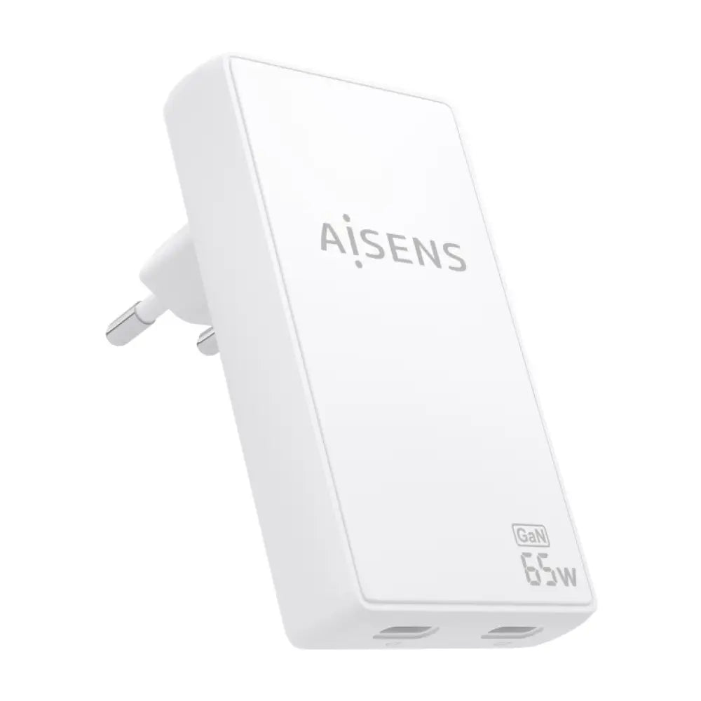 AISENS Cargador De Pared GaN Ultra Delgado 65W. 2xUSB-C PD3.0 QC4.0. Blanco - detalle