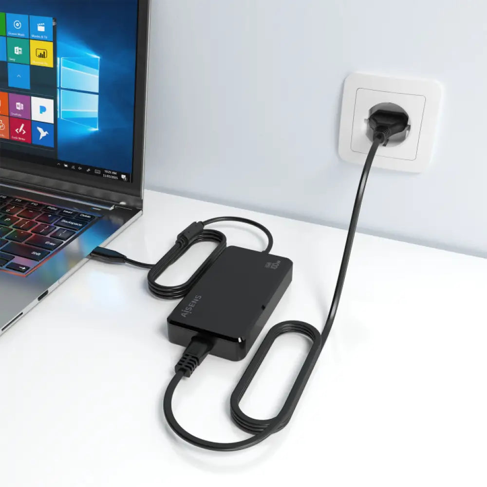 AISENS Cargador De Sobremesa GaN 100W PD3.0 1xUSB-C 1.8m. Negro - detalle